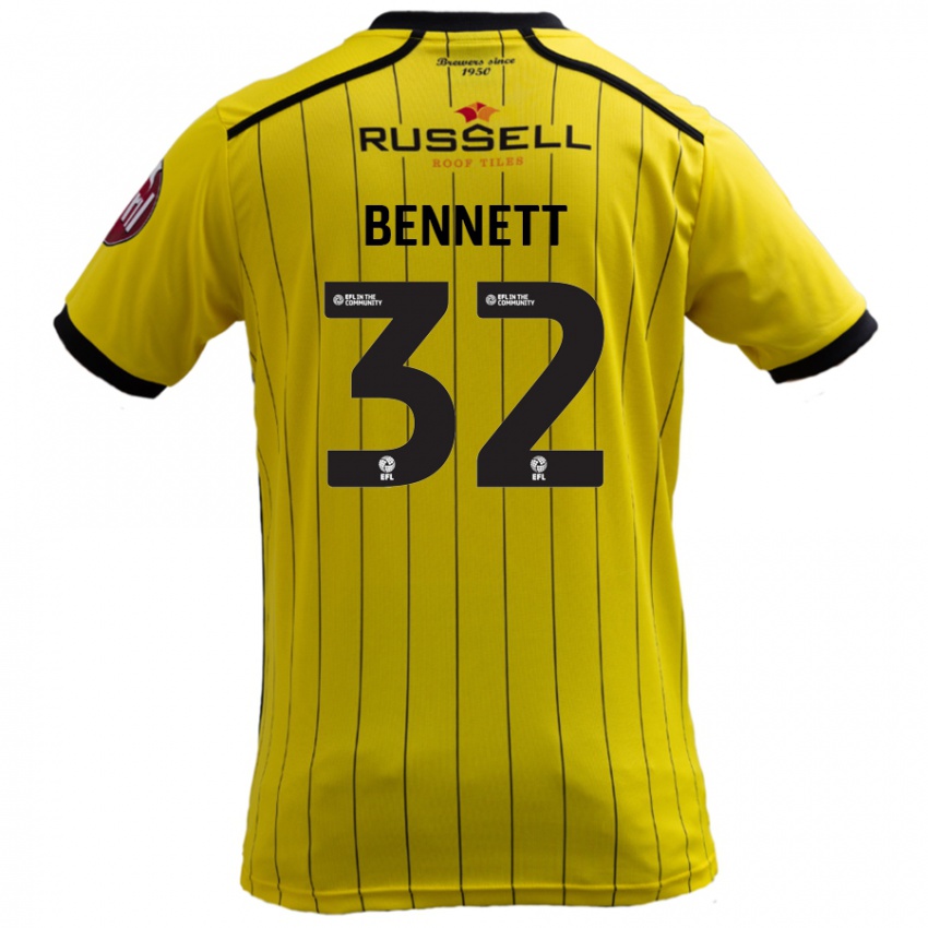 Dětské Mason Bennett #32 Žluť Domů Hráčské Dresy 2024/25 Dres