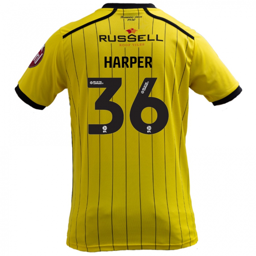 Dětské Rekeem Harper #36 Žluť Domů Hráčské Dresy 2024/25 Dres