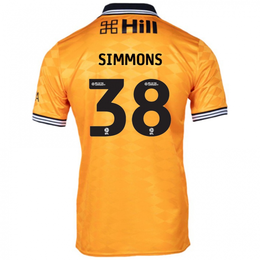 Dětské Bella Simmons #38 Pomerančový Domů Hráčské Dresy 2024/25 Dres