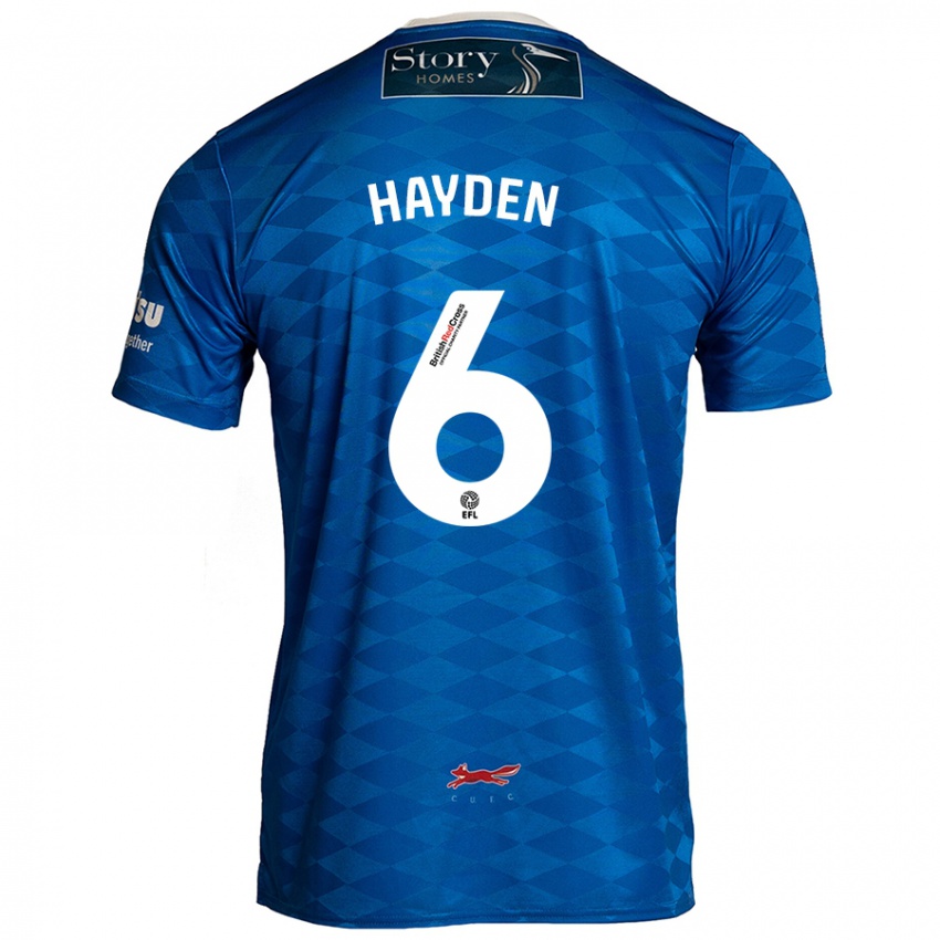 Dětské Aaron Hayden #6 Modrý Domů Hráčské Dresy 2024/25 Dres