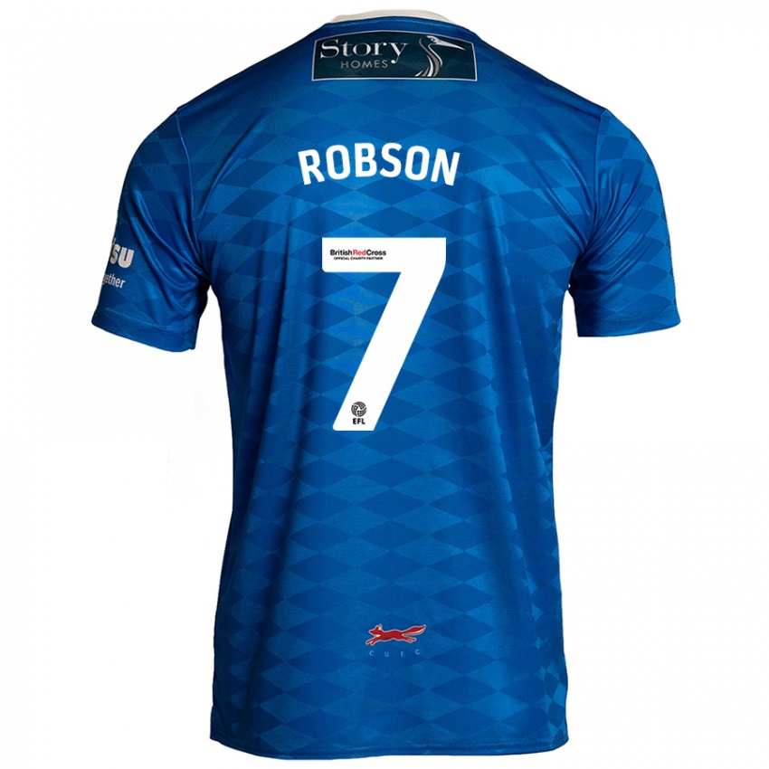 Dětské Ethan Robson #7 Modrý Domů Hráčské Dresy 2024/25 Dres