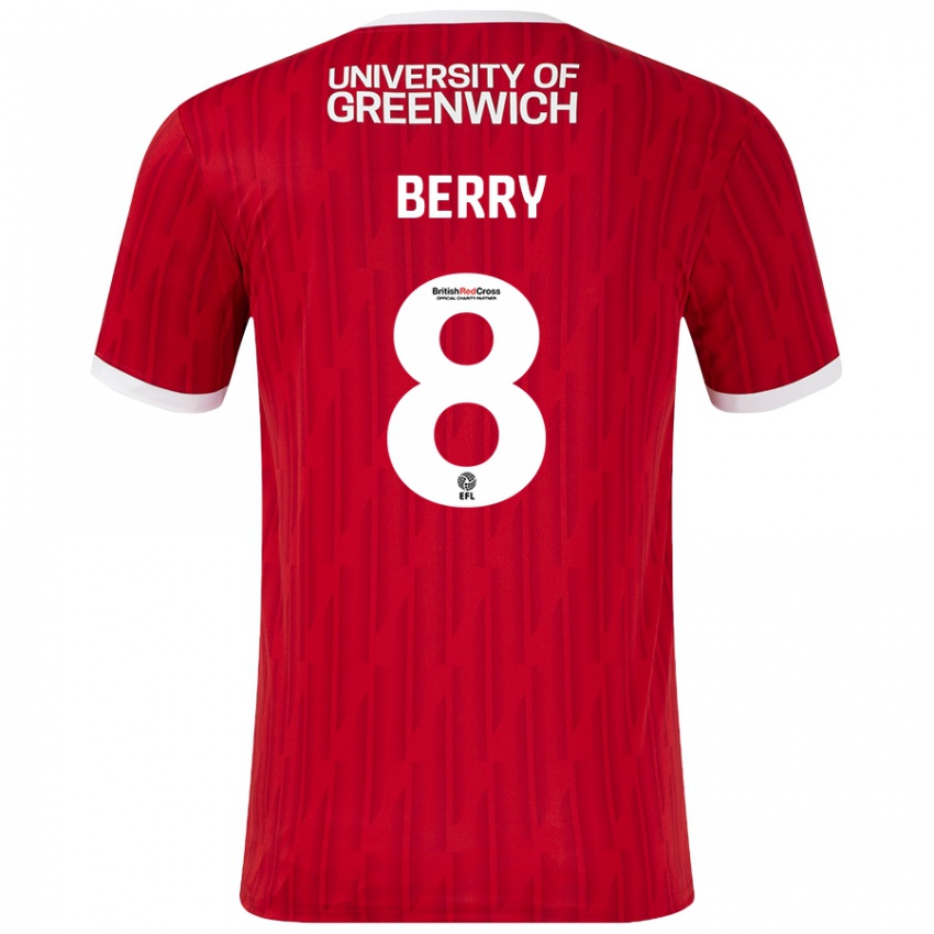 Dětské Luke Berry #8 Červená Bílá Domů Hráčské Dresy 2024/25 Dres