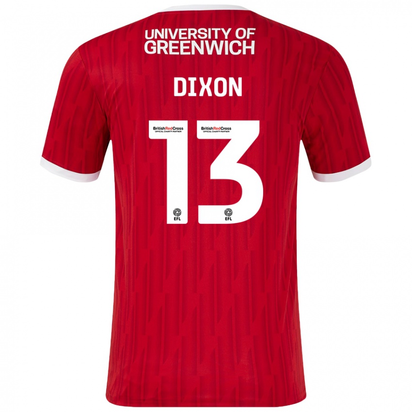 Dětské Kaheim Dixon #13 Červená Bílá Domů Hráčské Dresy 2024/25 Dres