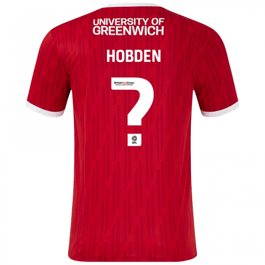 Dětské Ollie Hobden #0 Červená Bílá Domů Hráčské Dresy 2024/25 Dres