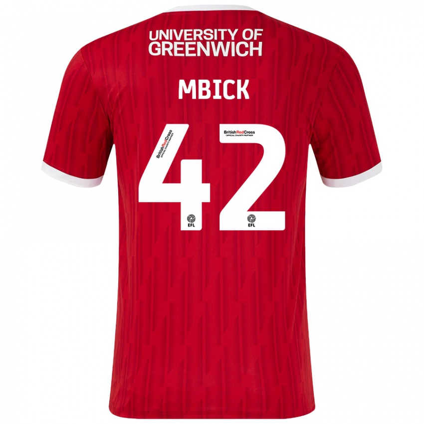 Dětské Micah Mbick #42 Červená Bílá Domů Hráčské Dresy 2024/25 Dres