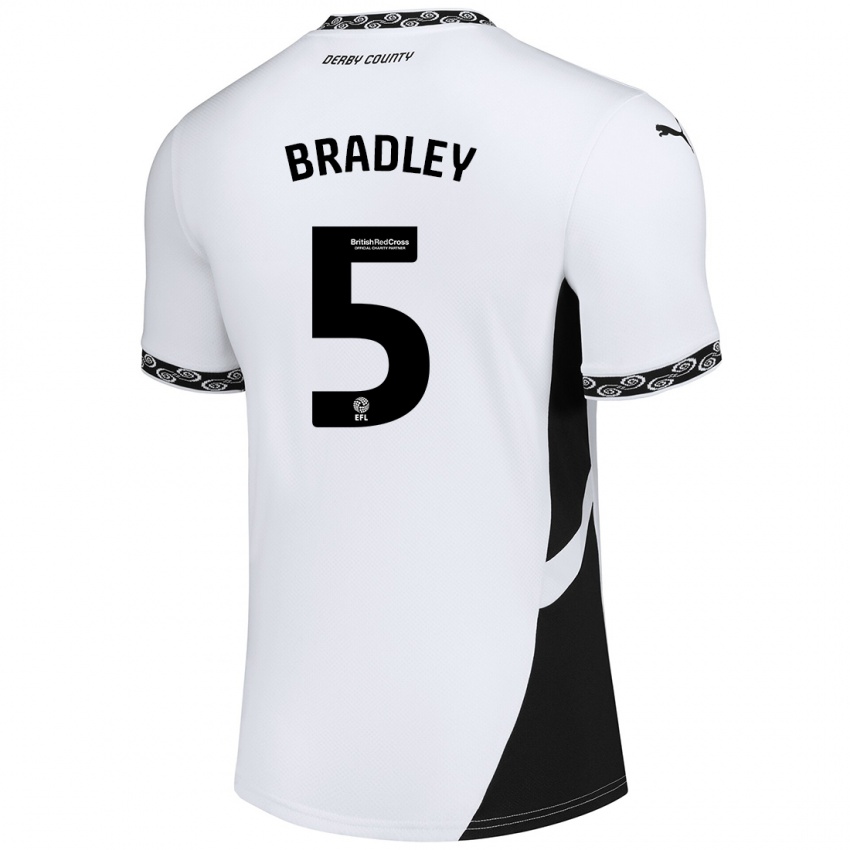 Dětské Sonny Bradley #5 Bílá Černá Domů Hráčské Dresy 2024/25 Dres