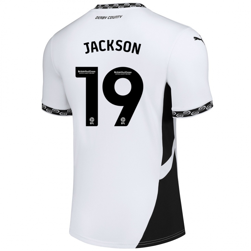 Dětské Kayden Jackson #19 Bílá Černá Domů Hráčské Dresy 2024/25 Dres