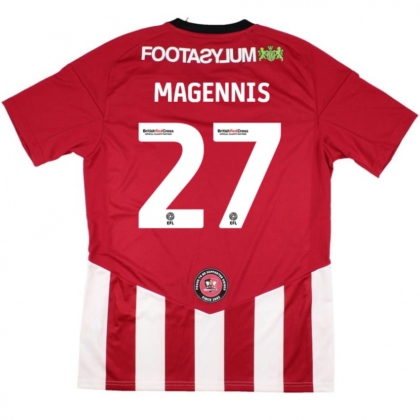 Dětské Josh Magennis #27 Červená Bílá Domů Hráčské Dresy 2024/25 Dres