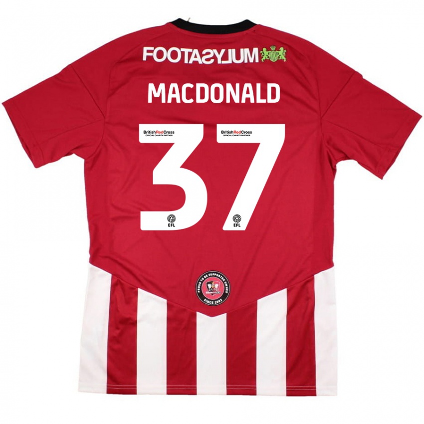 Dětské Shaun Macdonald #37 Červená Bílá Domů Hráčské Dresy 2024/25 Dres