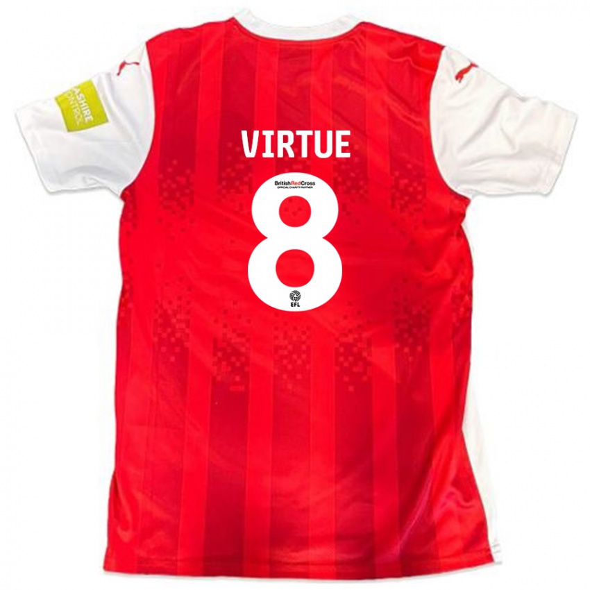 Dětské Matty Virtue #8 Červená Bílá Domů Hráčské Dresy 2024/25 Dres