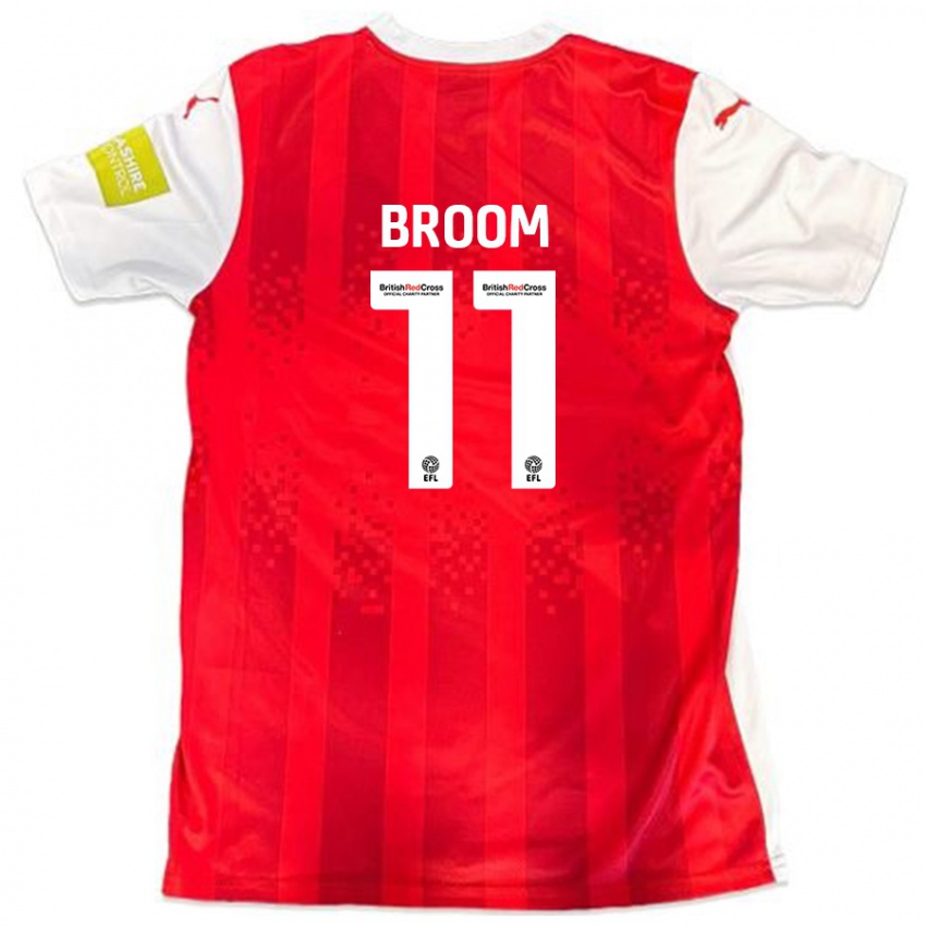 Dětské Ryan Broom #11 Červená Bílá Domů Hráčské Dresy 2024/25 Dres