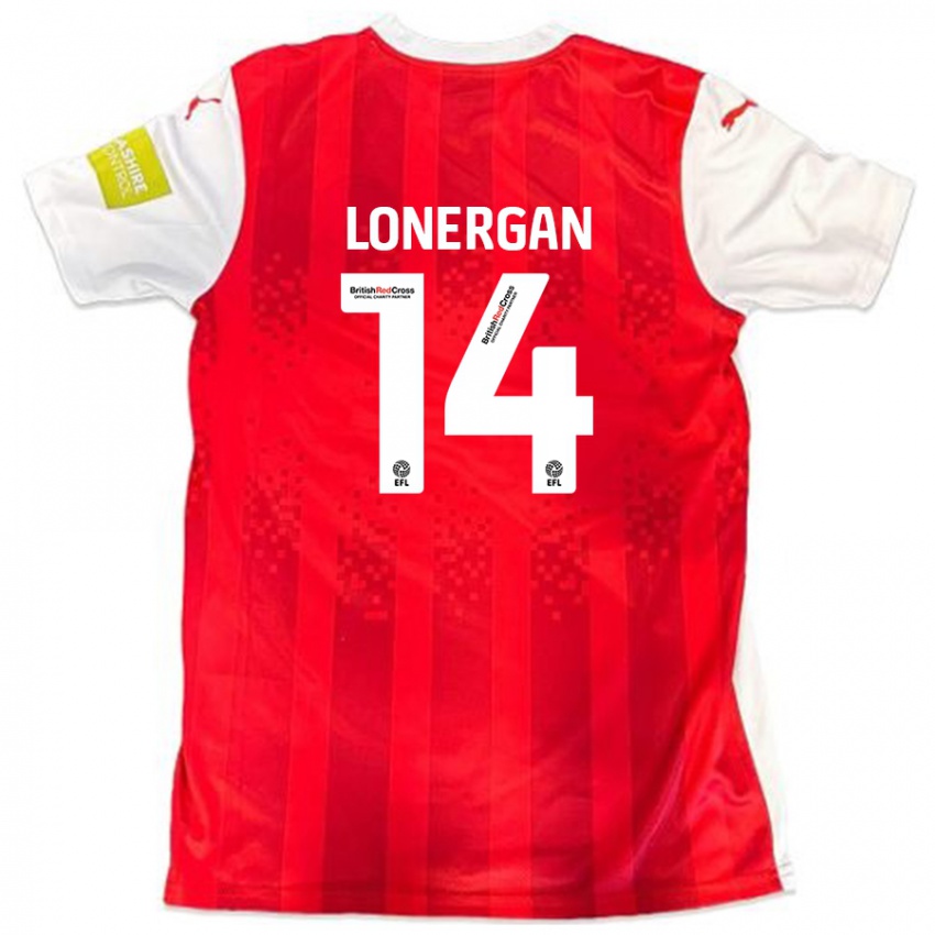 Dětské Tommy Lonergan #14 Červená Bílá Domů Hráčské Dresy 2024/25 Dres