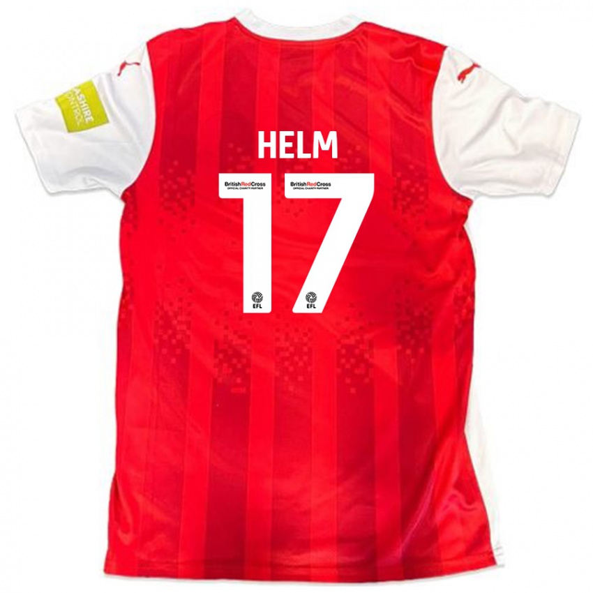 Dětské Mark Helm #17 Červená Bílá Domů Hráčské Dresy 2024/25 Dres