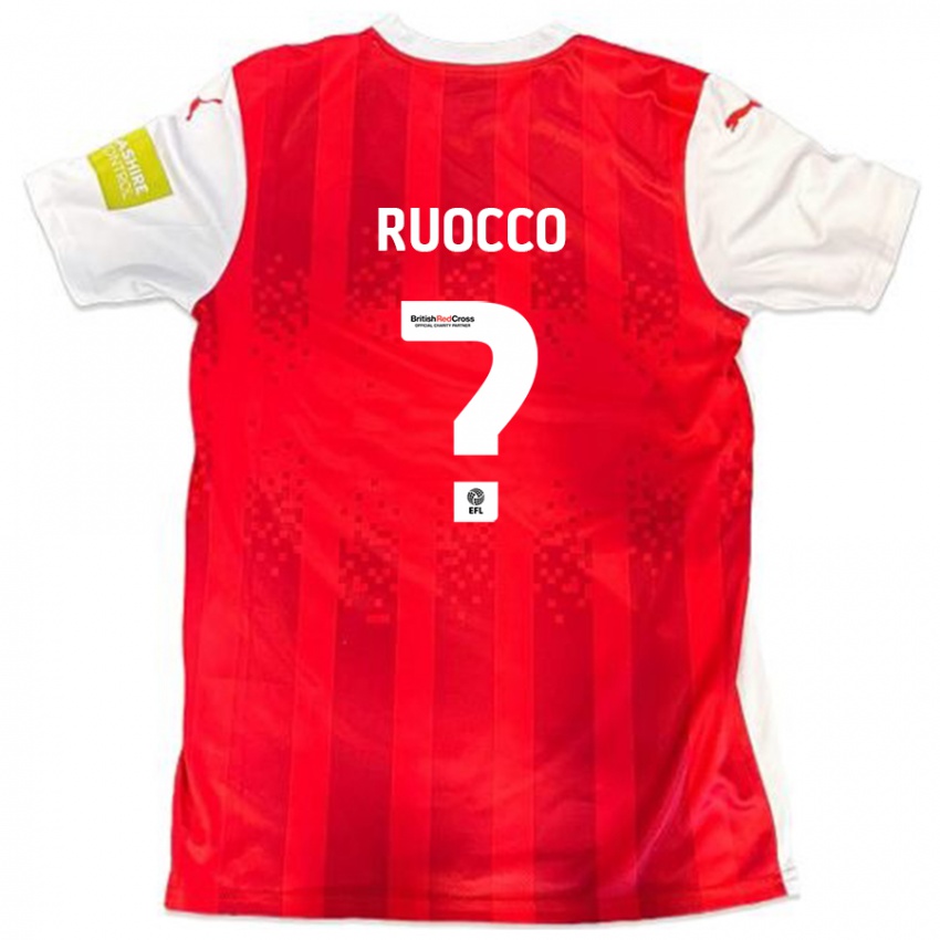 Dětské Alessio Ruocco #0 Červená Bílá Domů Hráčské Dresy 2024/25 Dres