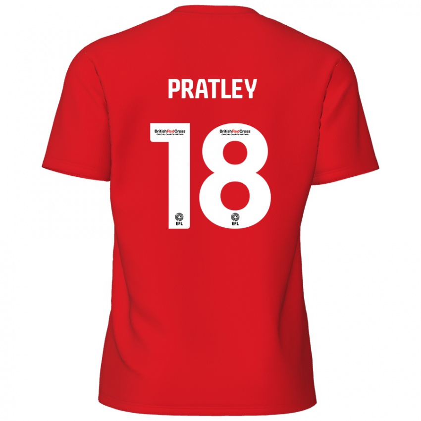 Dětské Darren Pratley #18 Červený Domů Hráčské Dresy 2024/25 Dres