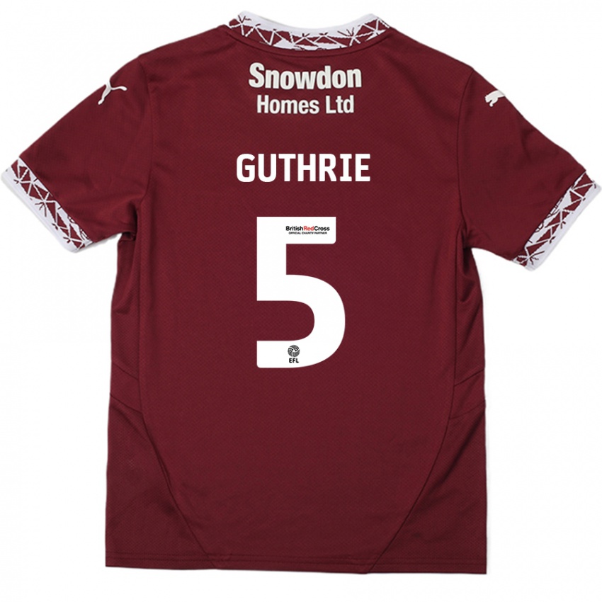 Dětské Jon Guthrie #5 Burgundské Domů Hráčské Dresy 2024/25 Dres