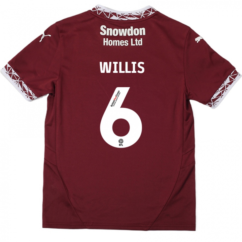 Dětské Jordan Willis #6 Burgundské Domů Hráčské Dresy 2024/25 Dres