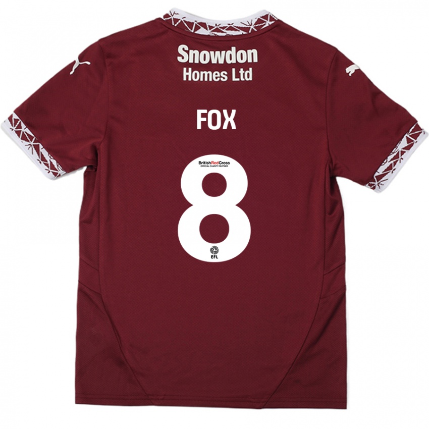 Dětské Ben Fox #8 Burgundské Domů Hráčské Dresy 2024/25 Dres