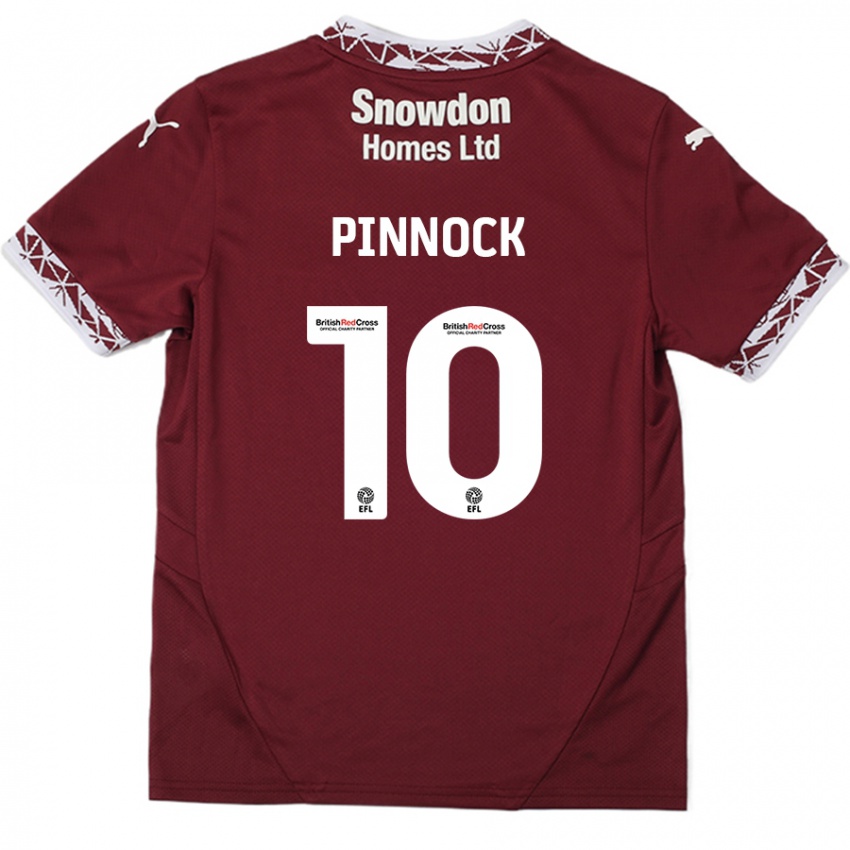 Dětské Mitch Pinnock #10 Burgundské Domů Hráčské Dresy 2024/25 Dres