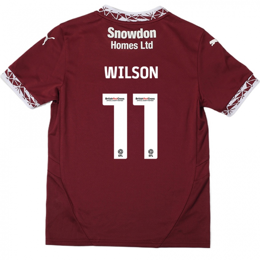 Dětské James Wilson #11 Burgundské Domů Hráčské Dresy 2024/25 Dres