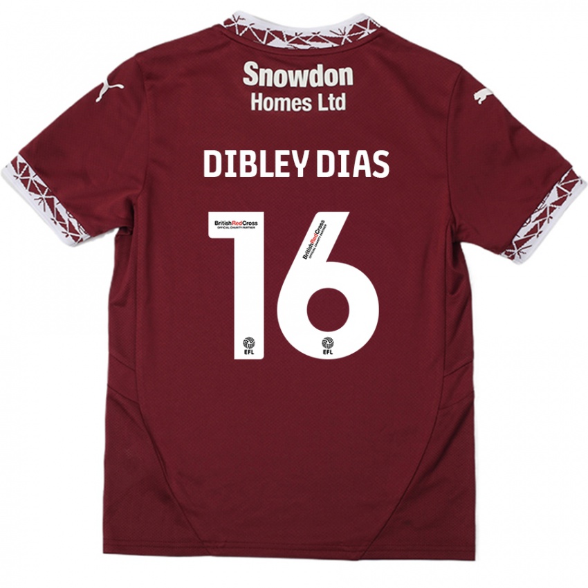 Dětské Matt Dibley-Dias #16 Burgundské Domů Hráčské Dresy 2024/25 Dres