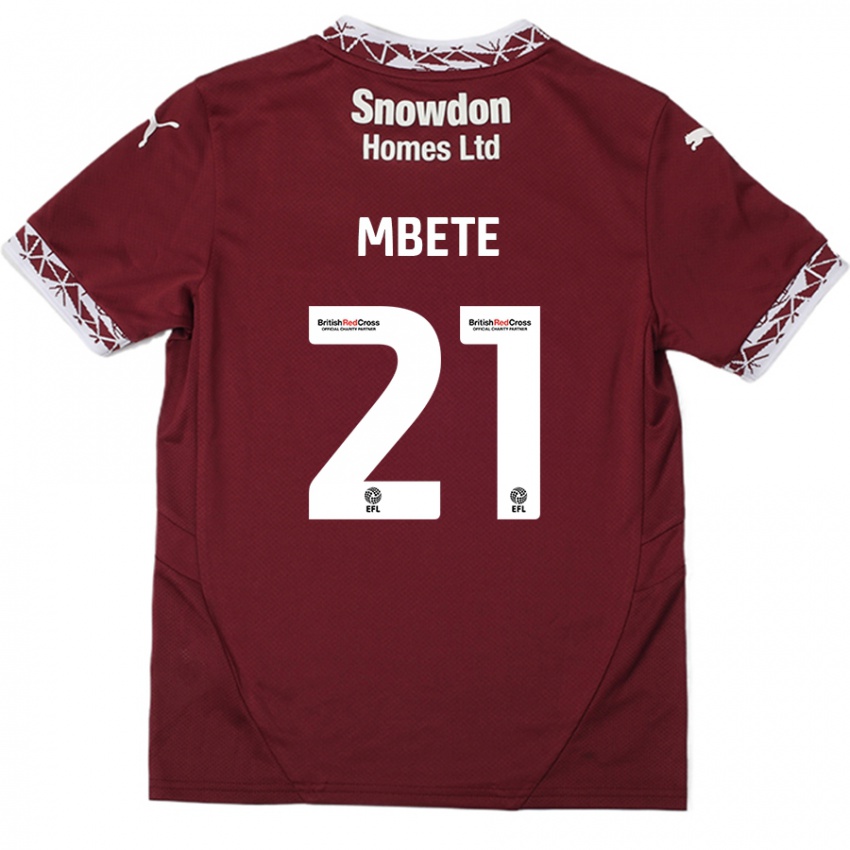 Dětské Luke Mbete #21 Burgundské Domů Hráčské Dresy 2024/25 Dres