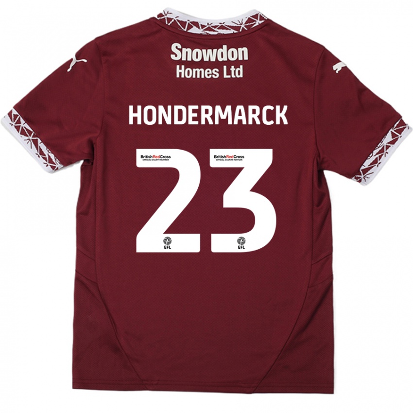 Dětské William Hondermarck #23 Burgundské Domů Hráčské Dresy 2024/25 Dres