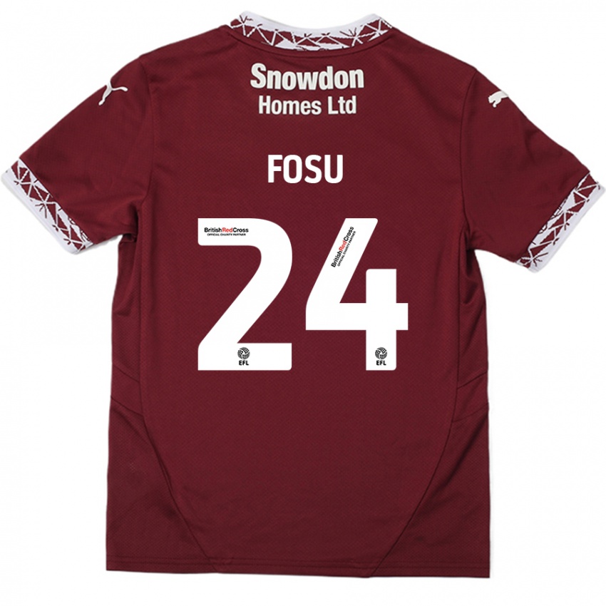 Dětské Tariqe Fosu #24 Burgundské Domů Hráčské Dresy 2024/25 Dres