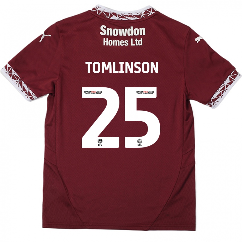 Dětské Josh Tomlinson #25 Burgundské Domů Hráčské Dresy 2024/25 Dres