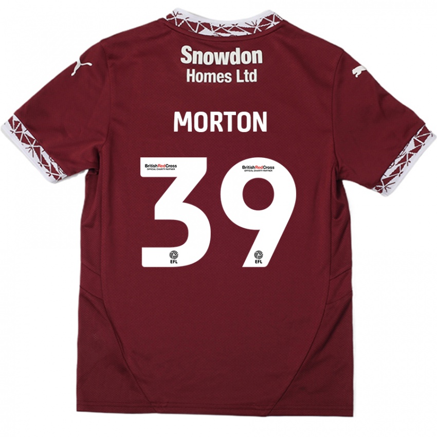 Dětské Callum Morton #39 Burgundské Domů Hráčské Dresy 2024/25 Dres