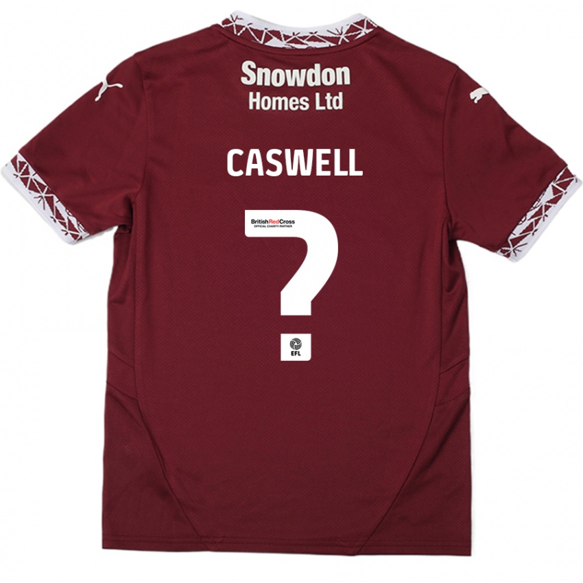 Dětské Jordan Caswell #0 Burgundské Domů Hráčské Dresy 2024/25 Dres