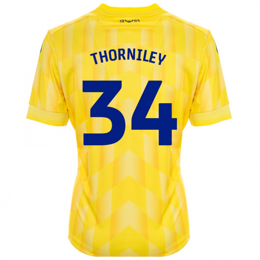 Dětské Jordan Thorniley #34 Žluť Domů Hráčské Dresy 2024/25 Dres