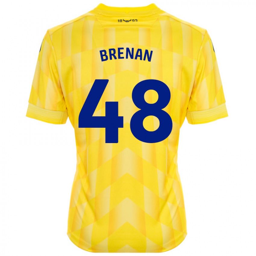 Dětské Tobias Brenan #48 Žluť Domů Hráčské Dresy 2024/25 Dres