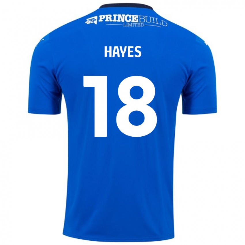 Dětské Cian Hayes #18 Modrá Bílá Domů Hráčské Dresy 2024/25 Dres