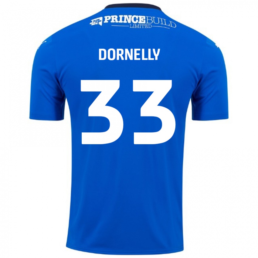 Dětské James Dornelly #33 Modrá Bílá Domů Hráčské Dresy 2024/25 Dres