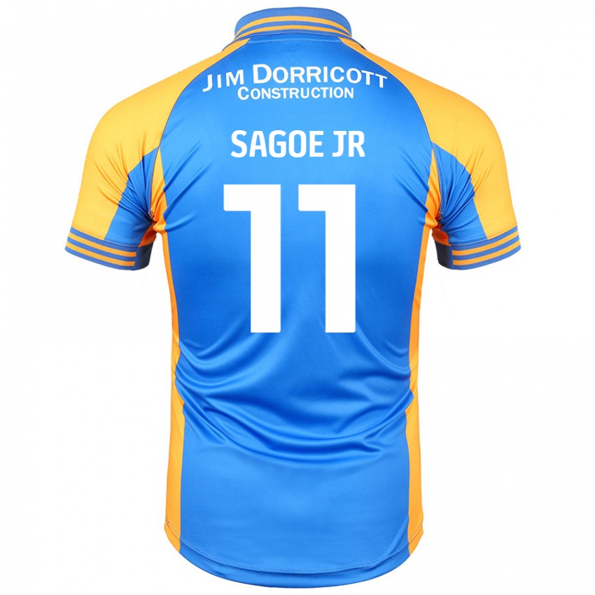 Dětské Charles Sagoe Jr #11 Modrá Jantarová Domů Hráčské Dresy 2024/25 Dres