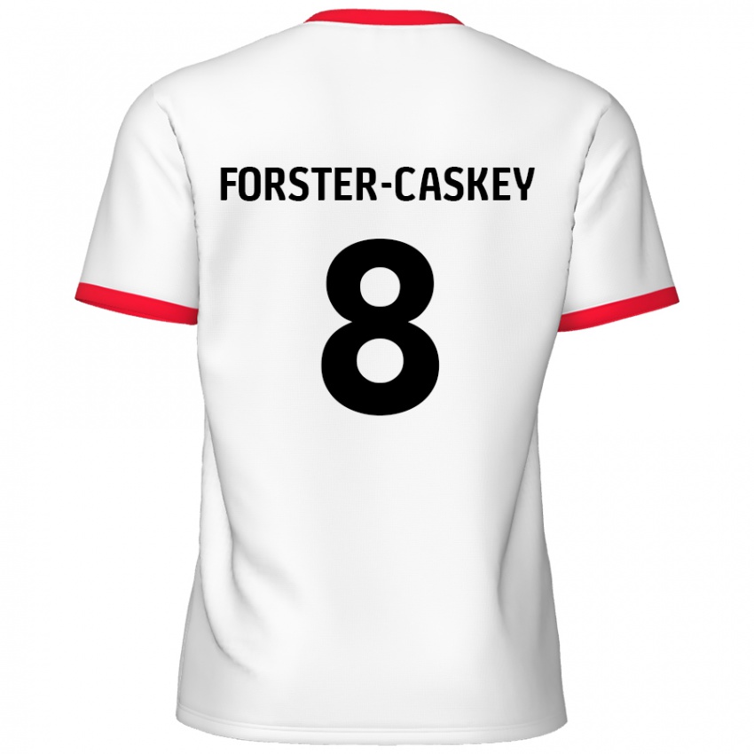 Dětské Jake Forster-Caskey #8 Bílá Červená Domů Hráčské Dresy 2024/25 Dres