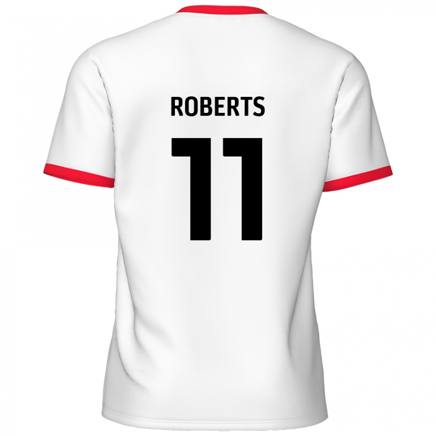 Dětské Jordan Roberts #11 Bílá Červená Domů Hráčské Dresy 2024/25 Dres