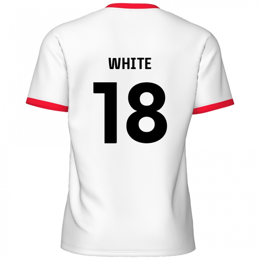 Dětské Harvey White #18 Bílá Červená Domů Hráčské Dresy 2024/25 Dres