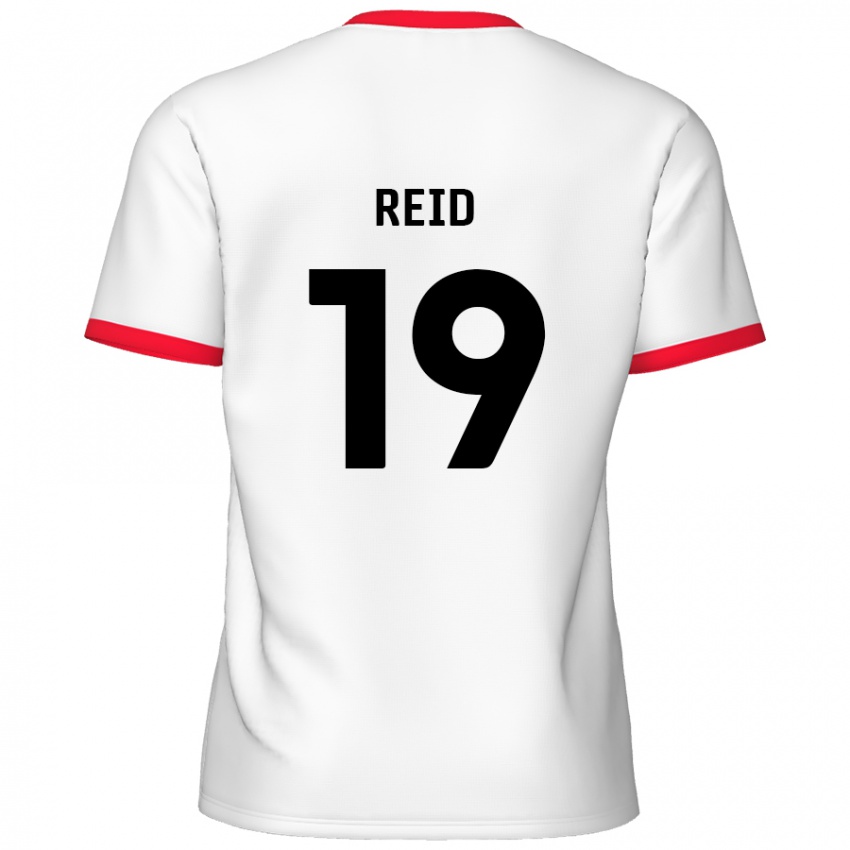 Dětské Jamie Reid #19 Bílá Červená Domů Hráčské Dresy 2024/25 Dres