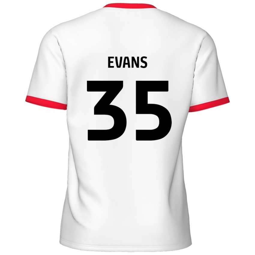 Dětské Makise Evans #35 Bílá Červená Domů Hráčské Dresy 2024/25 Dres