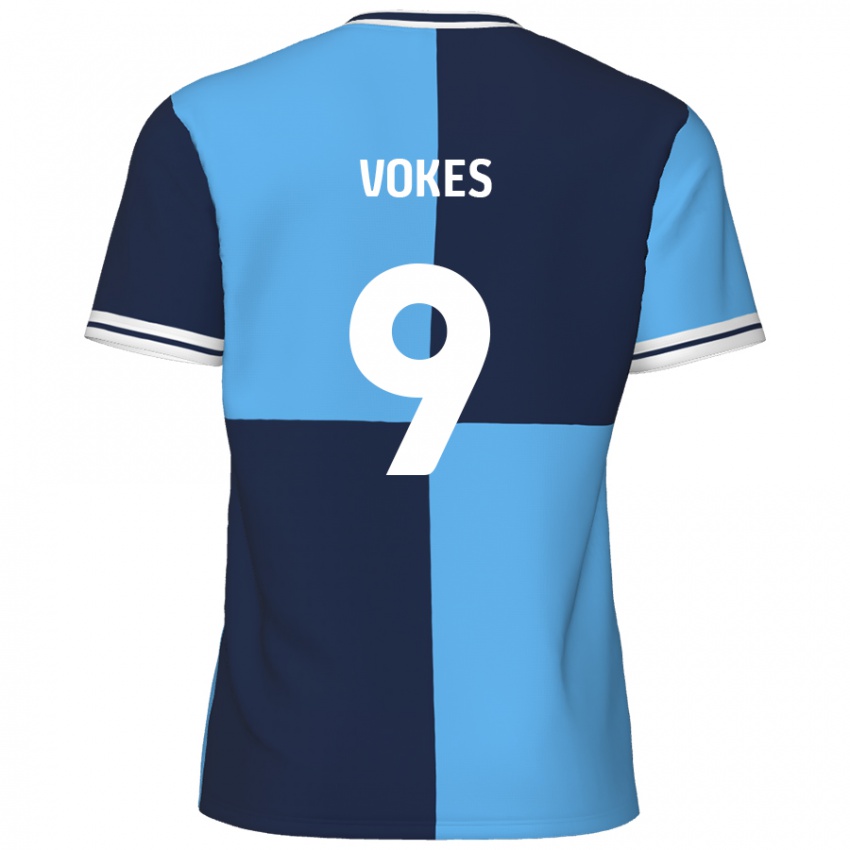 Dětské Sam Vokes #9 Nebeská Modrá Tmavě Modrá Domů Hráčské Dresy 2024/25 Dres