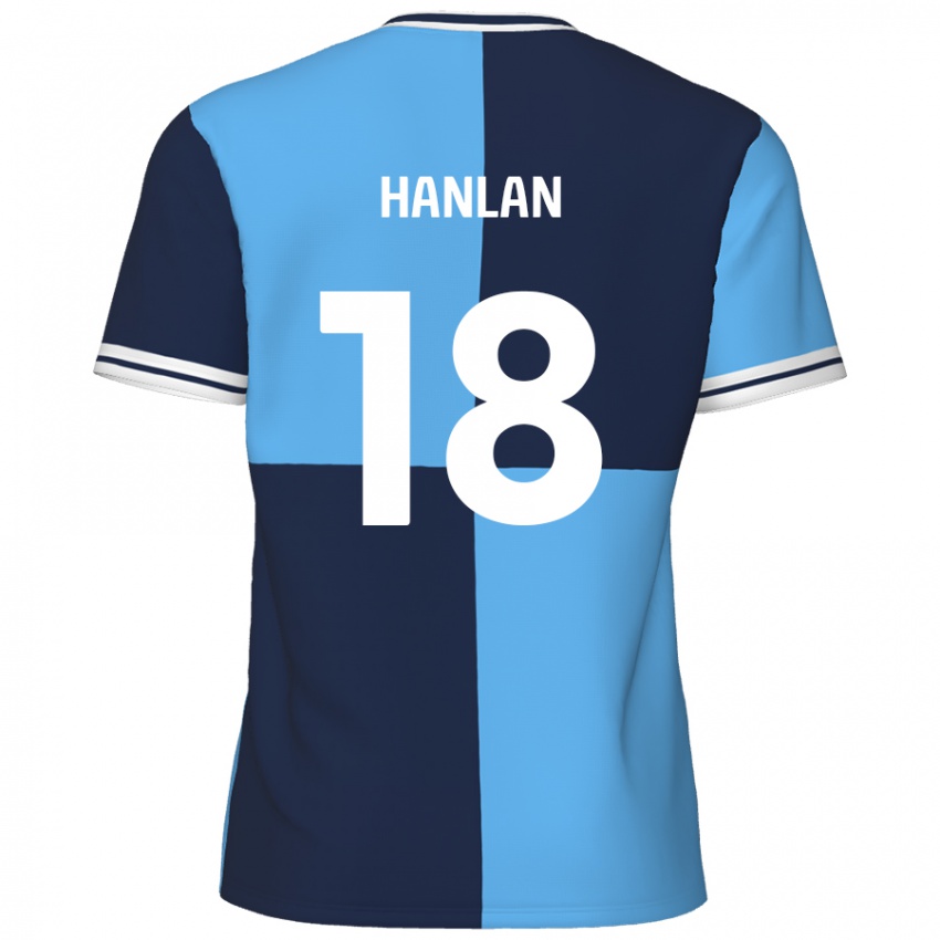 Dětské Brandon Hanlan #18 Nebeská Modrá Tmavě Modrá Domů Hráčské Dresy 2024/25 Dres