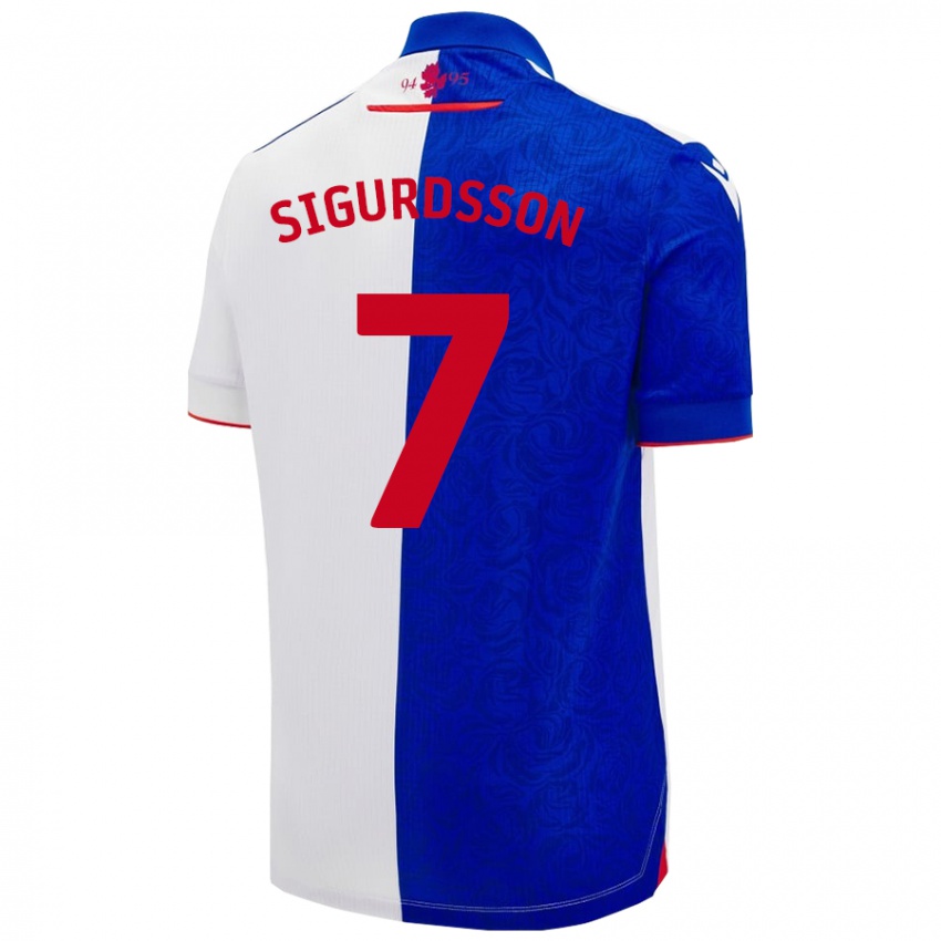 Dětské Arnór Sigurdsson #7 Nebesky Modrá Bílá Domů Hráčské Dresy 2024/25 Dres