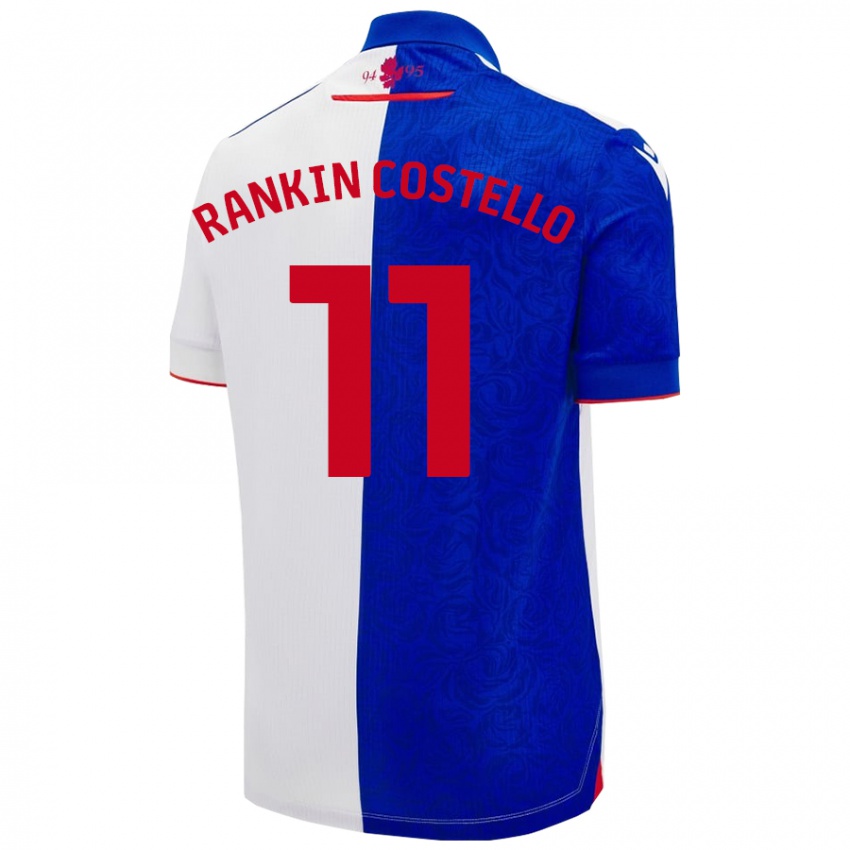 Dětské Joe Rankin-Costello #11 Nebesky Modrá Bílá Domů Hráčské Dresy 2024/25 Dres