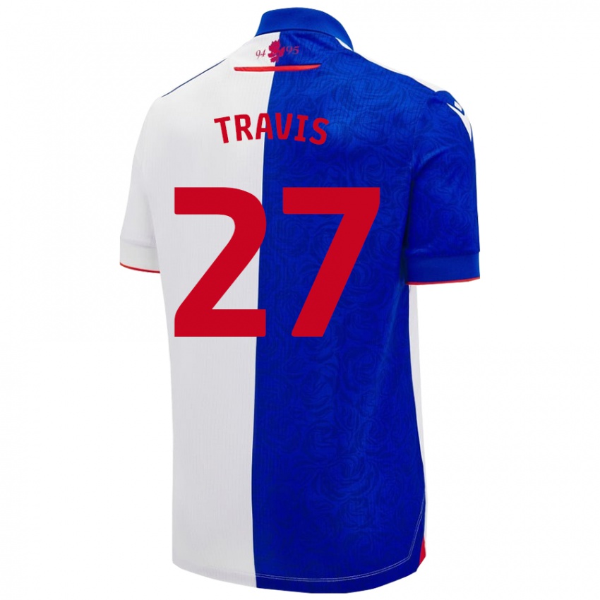 Dětské Lewis Travis #27 Nebesky Modrá Bílá Domů Hráčské Dresy 2024/25 Dres