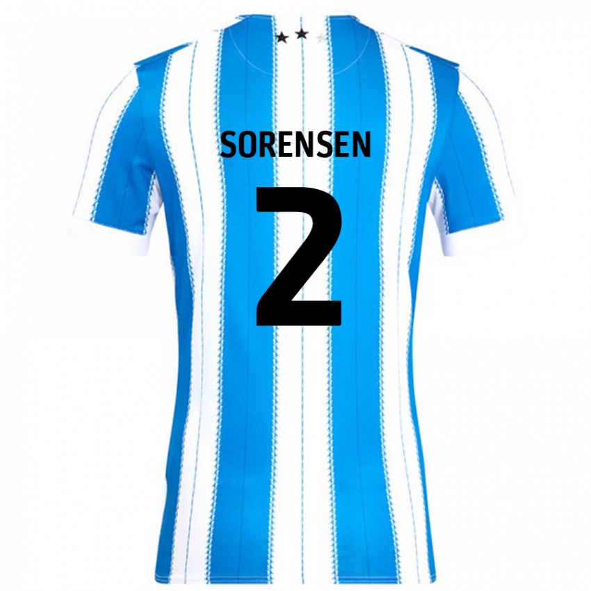 Dětské Lasse Sörensen #2 Modrá Bílá Domů Hráčské Dresy 2024/25 Dres