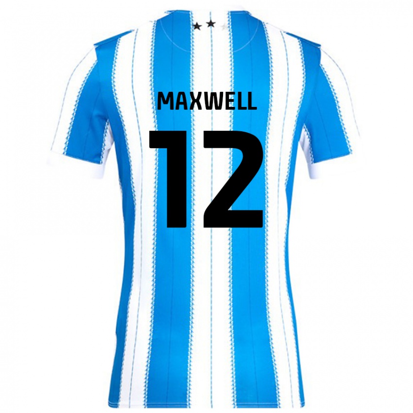 Dětské Chris Maxwell #12 Modrá Bílá Domů Hráčské Dresy 2024/25 Dres