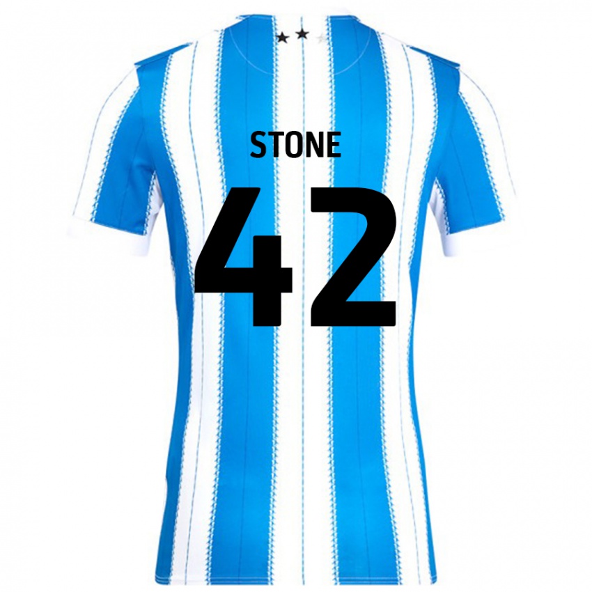 Dětské Michael Stone #42 Modrá Bílá Domů Hráčské Dresy 2024/25 Dres