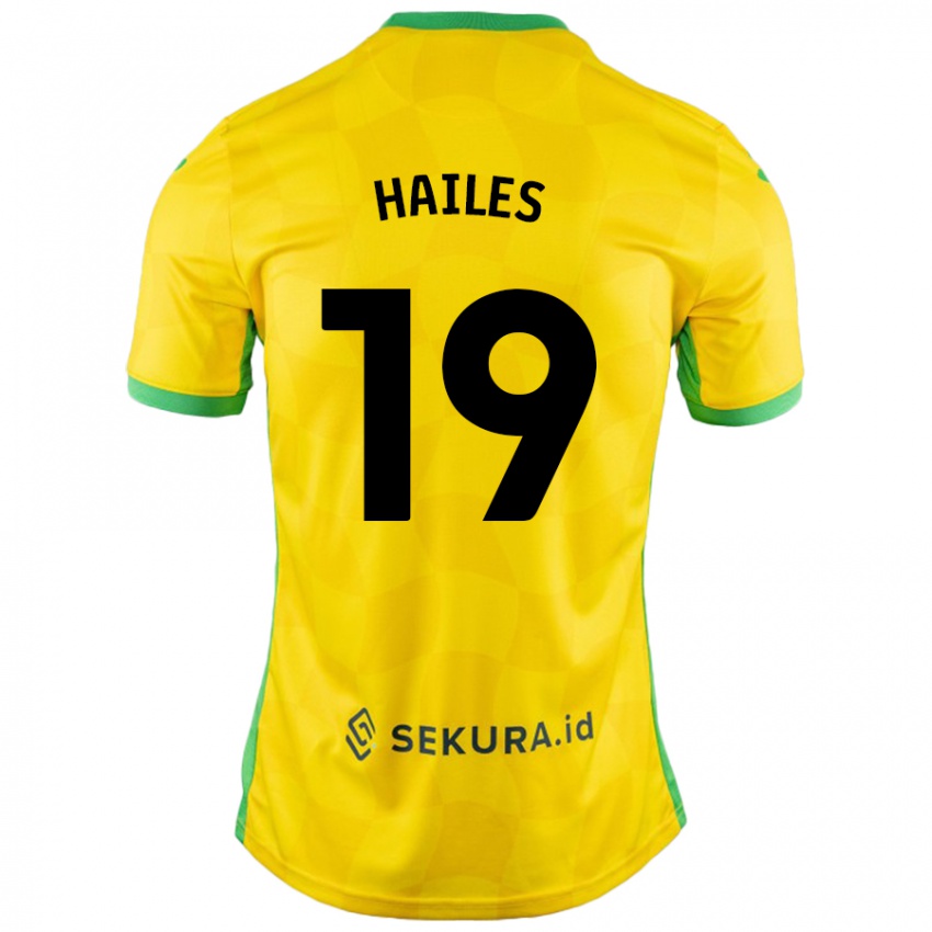 Dětské Lauren Hailes #19 Žlutá Zelená Domů Hráčské Dresy 2024/25 Dres